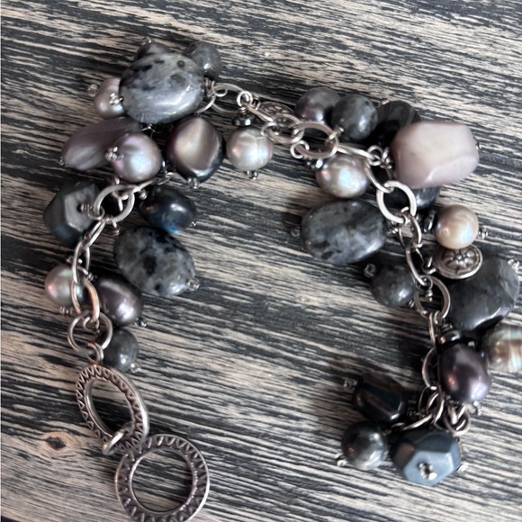 Vintage Silpada Black and Gray Charm Bracelet - Picture 5 of 6